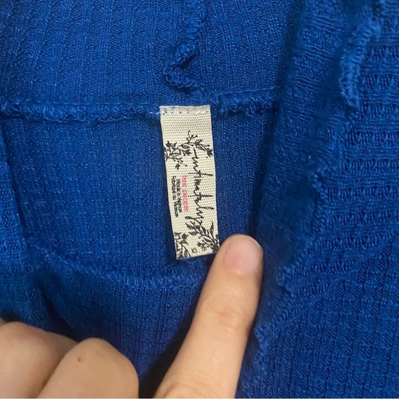 Intimately Free People Royal Blue Mock Neck Waffle Knit size XS - Picture 6 of 9